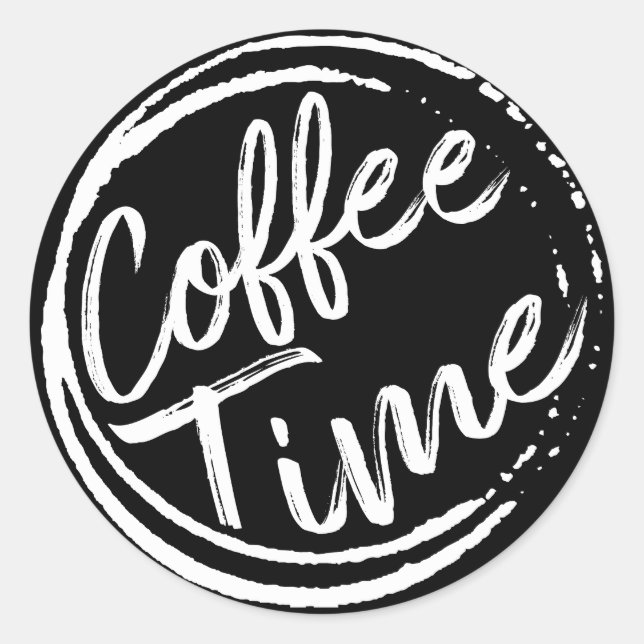 coffee time-quotes about coffee classic round sticker (Front)