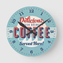 Coffee Time Reto-Style Decorative Wall Clock