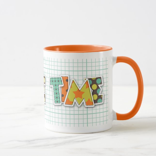 "Coffee Time" Retro Cut Out Letters Mug (Right)
