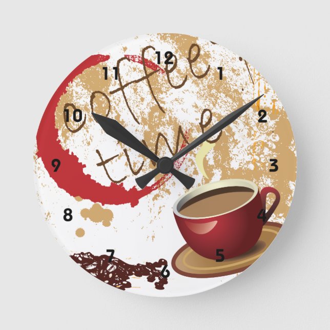 Coffee Time Round Clock (Front)