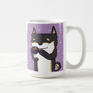 Coffee Time Shiba! - Black and Tan Coffee Mug