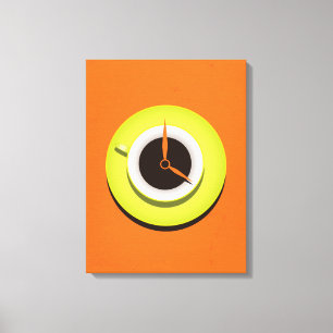 Coffee Time Stylish Vibrant Orange Canvas Print