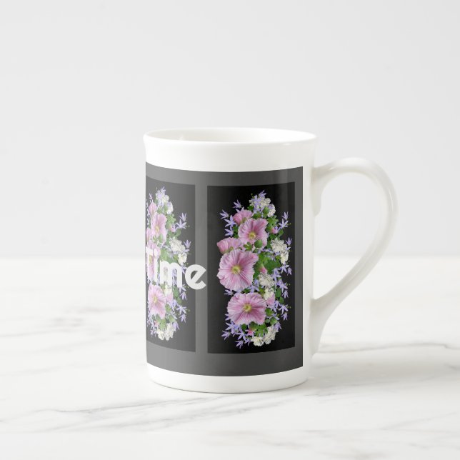 Coffee Time text with Flower Image Speciality Mug (Right)