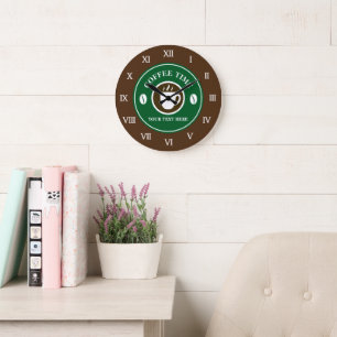 Coffee time wall clock for kitchen, cafe or shop