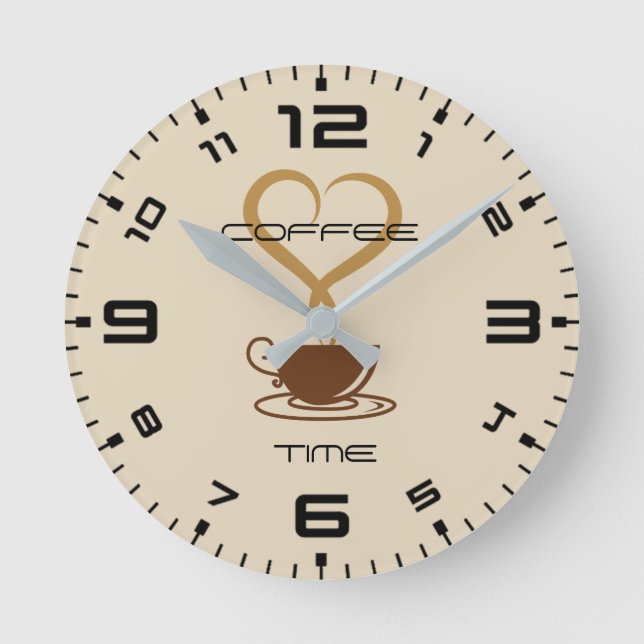 Coffee Time Wall Clock Round (Medium) (Front)