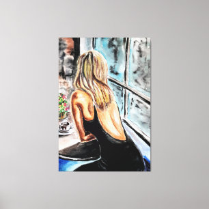 Coffee Time - Watercolor Painting Canvas Print