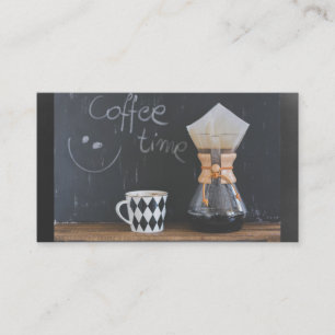 Coffee Time with Cup and Coffee Pot Business Card