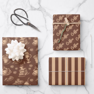 Coffee Time Wrapping Paper Set of 3