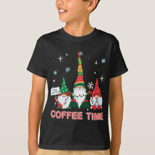 Coffee Times With Three Gnomes Merry Christmas Cos T-Shirt
