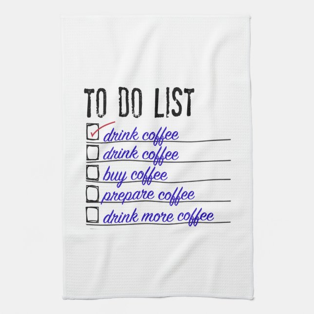 Coffee To-do-list Kitchen Towel 16" x 24" (Vertical)