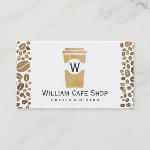 Coffee   to go (brown texture II) Coffee Beans Business Card