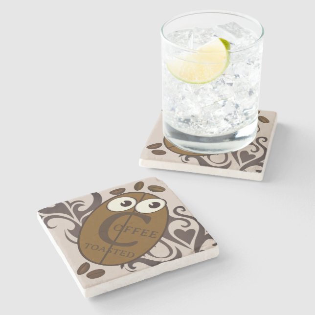 Coffee Toasted Fun Stone Coaster (Side)
