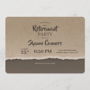 Coffee Torn Edges Retirement Party Invitation