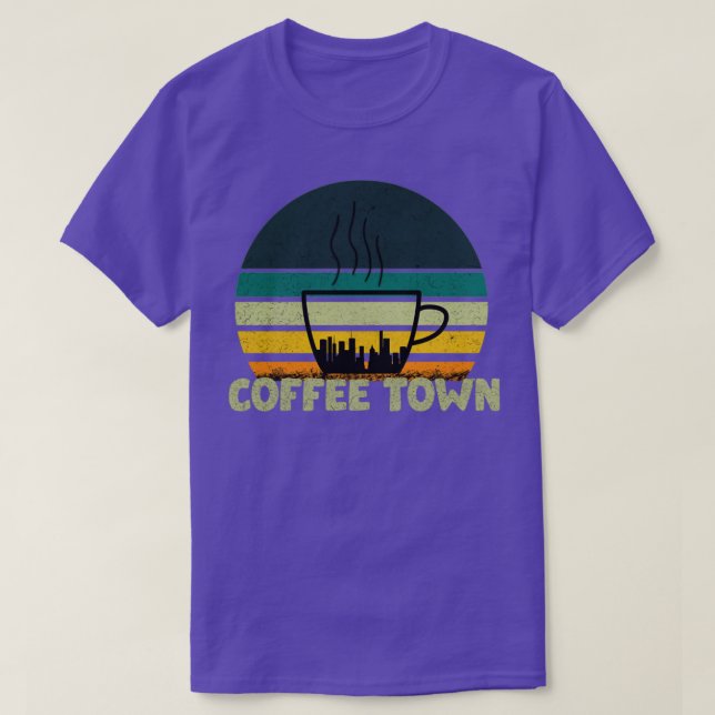 Coffee Town retro sun design 2 T-Shirt (Design Front)