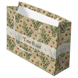 Coffee Tree Pattern Large Gift Bag