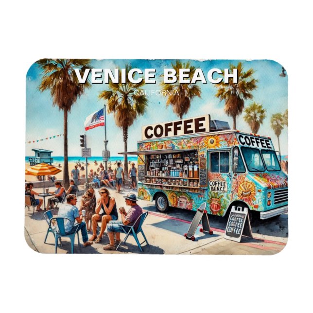 Coffee Truck Venice Beach Magnet (Horizontal)