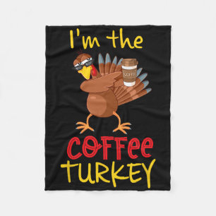 Coffee Turkey Matching Family Group Thanksgiving P Fleece Blanket
