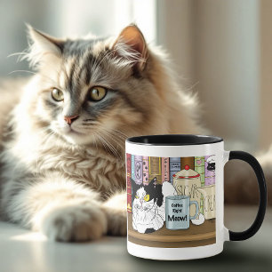 Coffee Tuxedo Cat Funny Mug