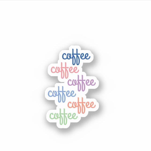 Coffee typography for coffee shop business sticker (Front)