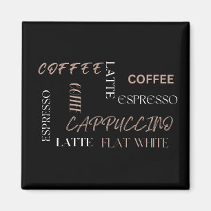 Coffee Typography Modern Barista Style Coffee Gift Magnet