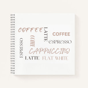 Coffee Typography Modern Café Style Coffee Lover Notebook