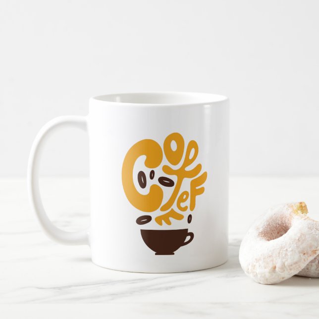 Coffee Typography Mug (With Donut)