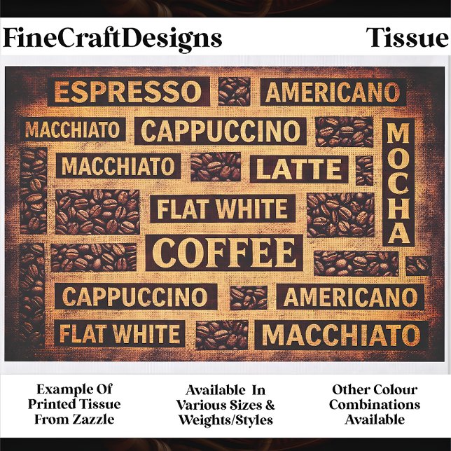 Coffee Typography Rustic Burlap Word FC6 Decoupage Tissue Paper (Creator Uploaded)