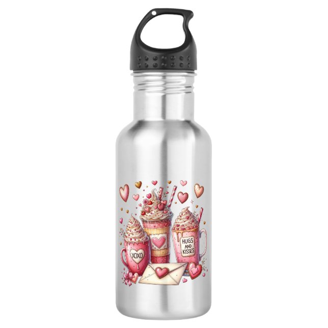 coffee valentine gift 532 ml water bottle (Front)