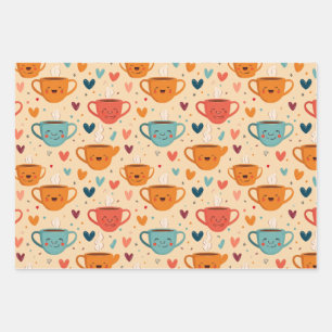 Coffee Valentine Heartfelt Sips Wrapping Paper Sheet
