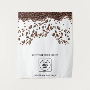 Coffee Vendor Pop Up Shop Logo Branding Display Tapestry