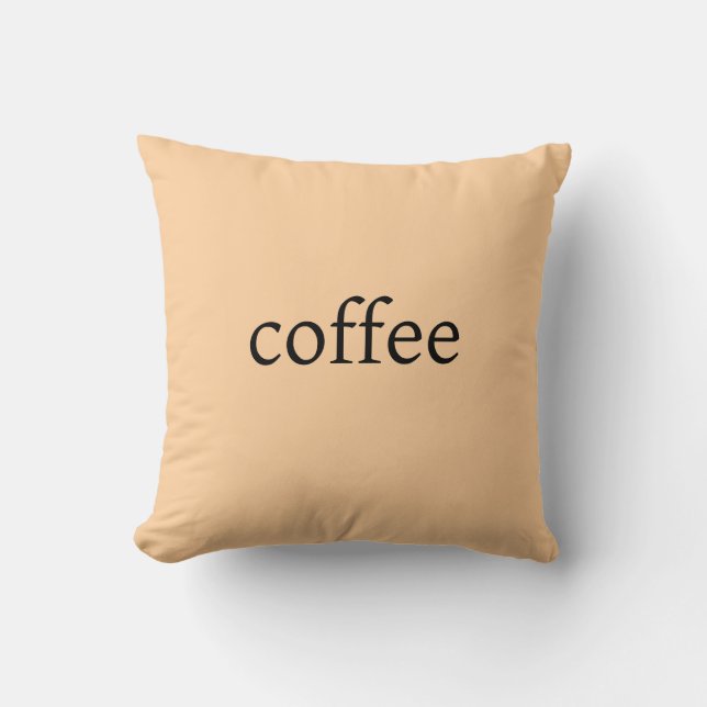 Coffee Vibes Cream Throw Pillow (Front)