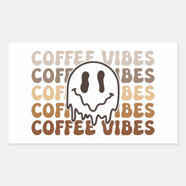 Coffee Vibes Rectangular Sticker (Front)