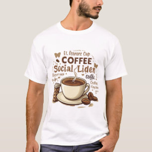 Coffee Vibes – Vintage Graphic with Cups, Beans T-Shirt