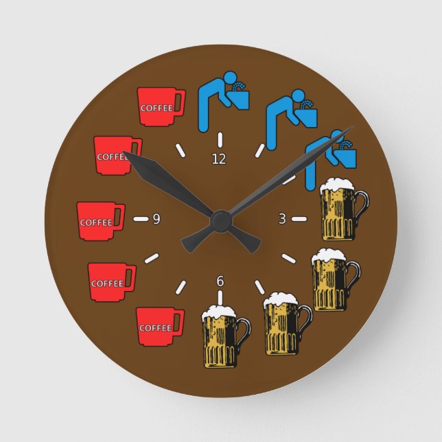 Coffee Water Beer Beverages Wall Clock (Front)