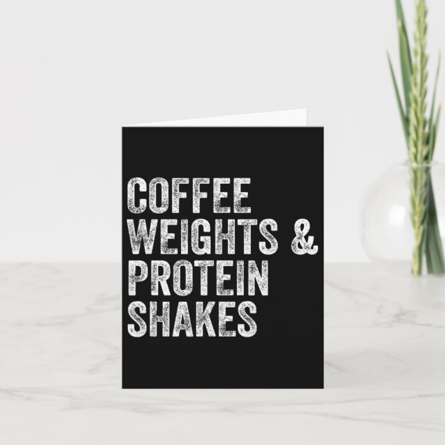 Coffee Weights Protein Shakes Gym Weightlifter Bod Card (Front)