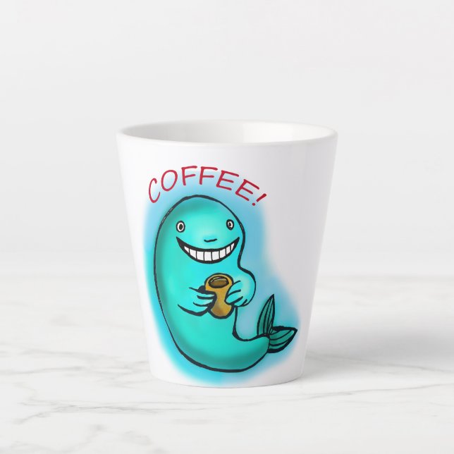 coffee whale latte mug (Front)