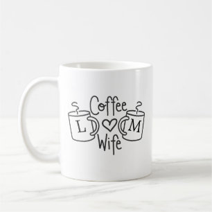 Coffee Wife Love Monogram Mug