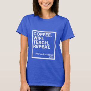 Coffee.Wifi.Teach.Repeat. Women's T-Shirt (Royal)
