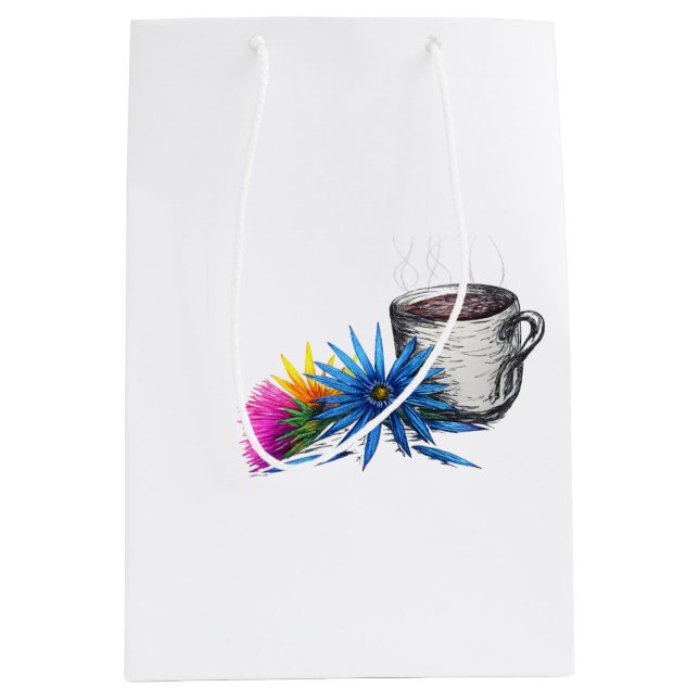 Coffee & Wildflowers Medium Gift Bag (Front)