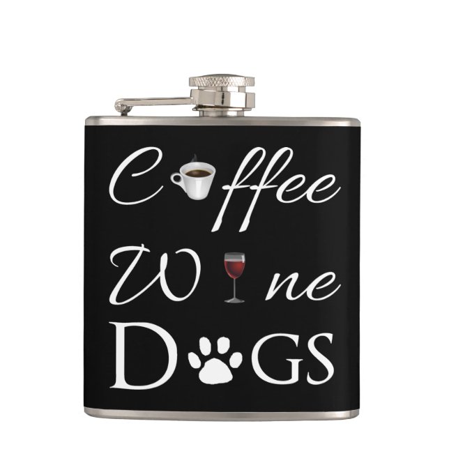 Coffee Wine Dogs Flask (Front)