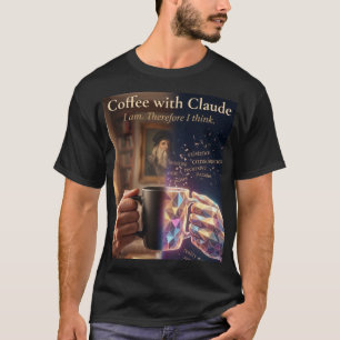 Coffee with Claude Men's Black T-Shirt