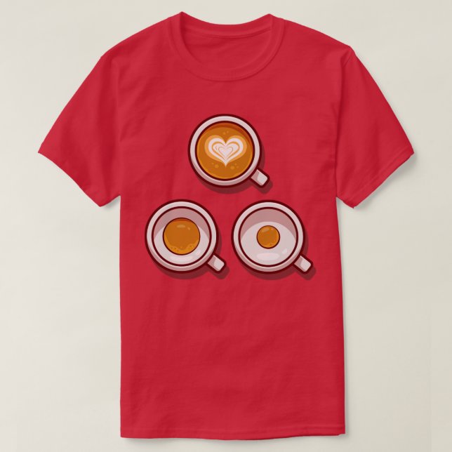 Coffee With Foam Cartoon T-Shirt (Design Front)