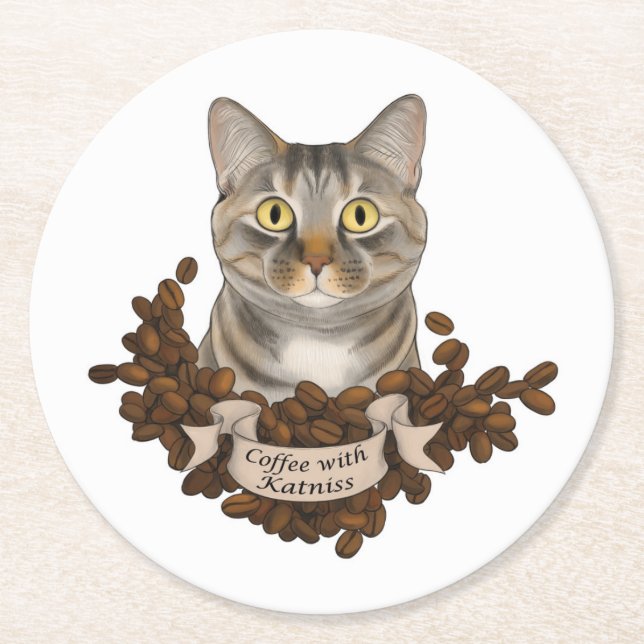 Coffee With K Tpaw Round Paper Coaster (Front)