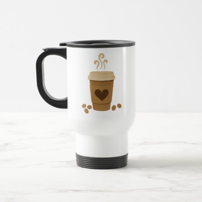 Coffee with love travel mug (Left)