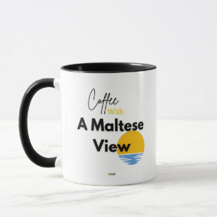 Coffee With Maltese View Mug AMAR Prints
