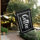 Coffee with Name Open for Business Sign Flag