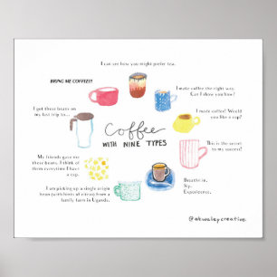 Coffee with Nine Enneagram Types Poster