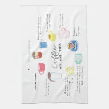 Coffee with Nine Types Kitchen Towel