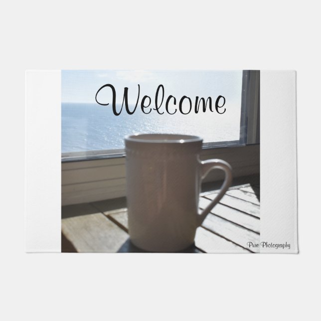 Coffee with Ocean View Doormat (Front)