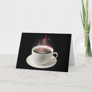Coffee with Valentine Hearts Holiday Card